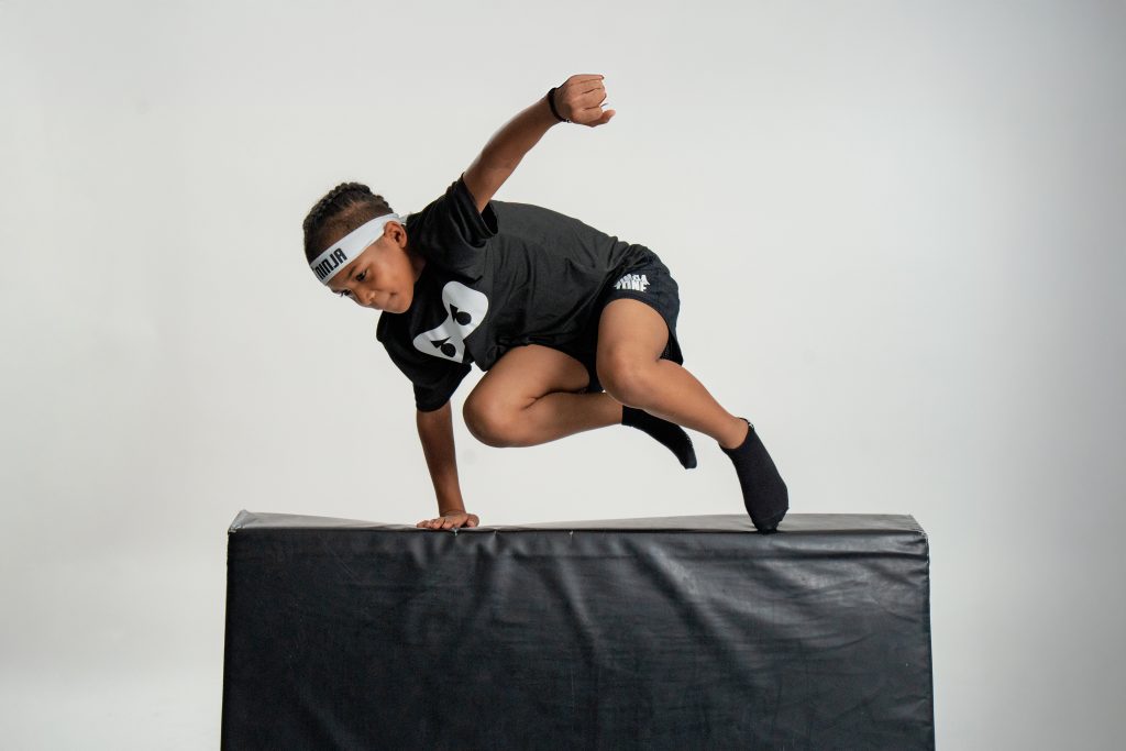 Ninja performing a speed vault